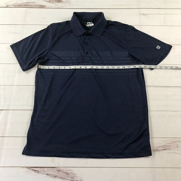 FILA Dry Fit Navy Blue Golf Polo Shirt Medium - Picture 6 of 7